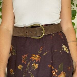 LOFT 🐎 Genuine Suede Large Leather Brass Belt